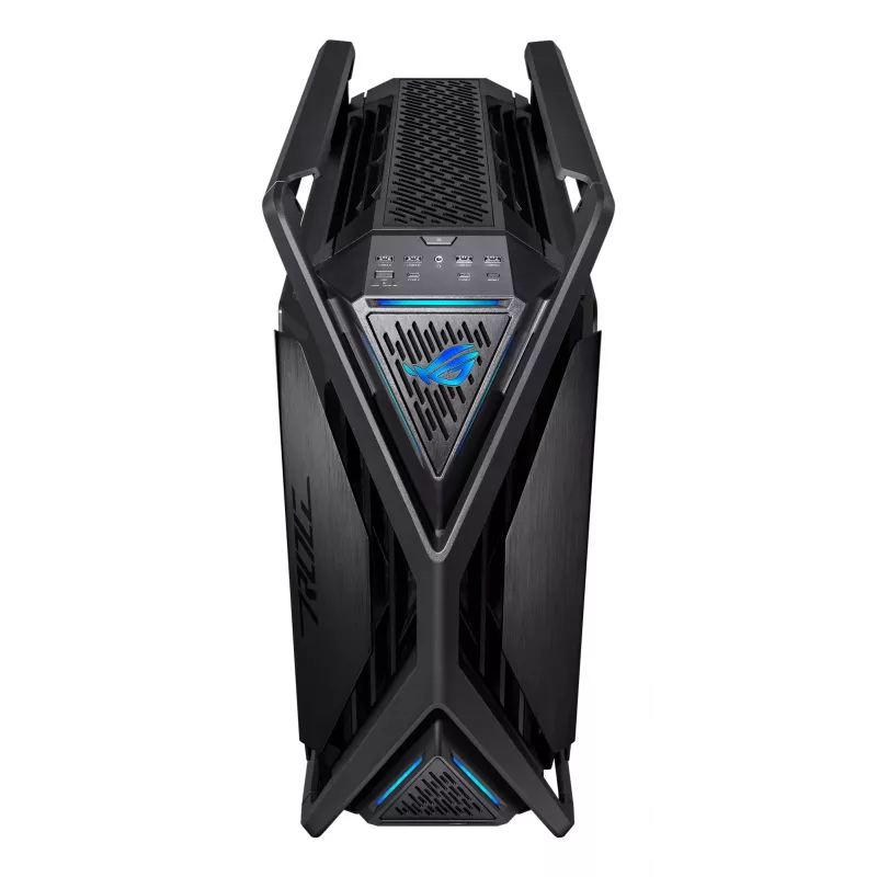PC korpuss ASUS ROG Hyperion GR701 BTF Edition tornis — melns, rūdīts stikls, E-ATX/ATX/microATX atbalsts, 46 cm GPU, 420 mm augšējais radiators