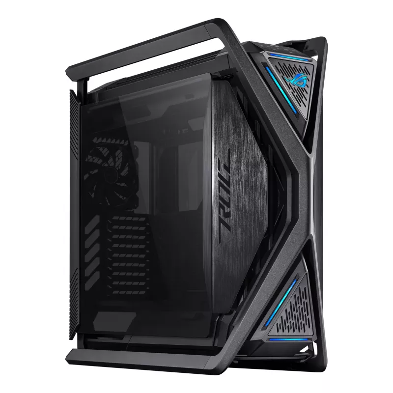 PC korpuss ASUS ROG Hyperion GR701 BTF Edition tornis — melns, rūdīts stikls, E-ATX/ATX/microATX atbalsts, 46 cm GPU, 420 mm augšējais radiators
