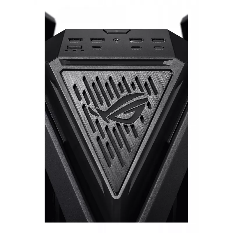 PC korpuss ASUS ROG Hyperion GR701 BTF Edition tornis — melns, rūdīts stikls, E-ATX/ATX/microATX atbalsts, 46 cm GPU, 420 mm augšējais radiators