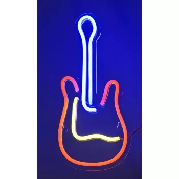 LED neona zīme ActiveJet AJE-NEON GUITAR daudzkrāsaina USB 5V, 240×176×20 mm, virsmas montāža