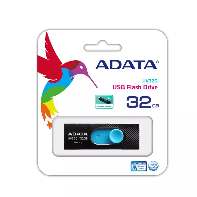 ADATA UV320 USB zibatmiņa 32 GB USB Type-A 3.2 Gen 1 (3.1 Gen 1) Melna, Zila