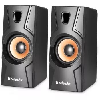 Vadu darbvirsmas skaļruņi DEFENDER Aurora S8 — 2.0, 8 W RMS, USB barošana, 3,5 mm, melns