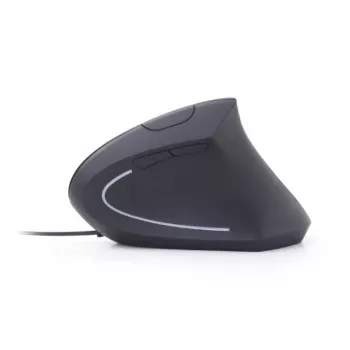 GEMBIRD Optiskā pele MUS-ERGO-01 – Ergonomiska, 6 pogas, ritenītis, USB, melna