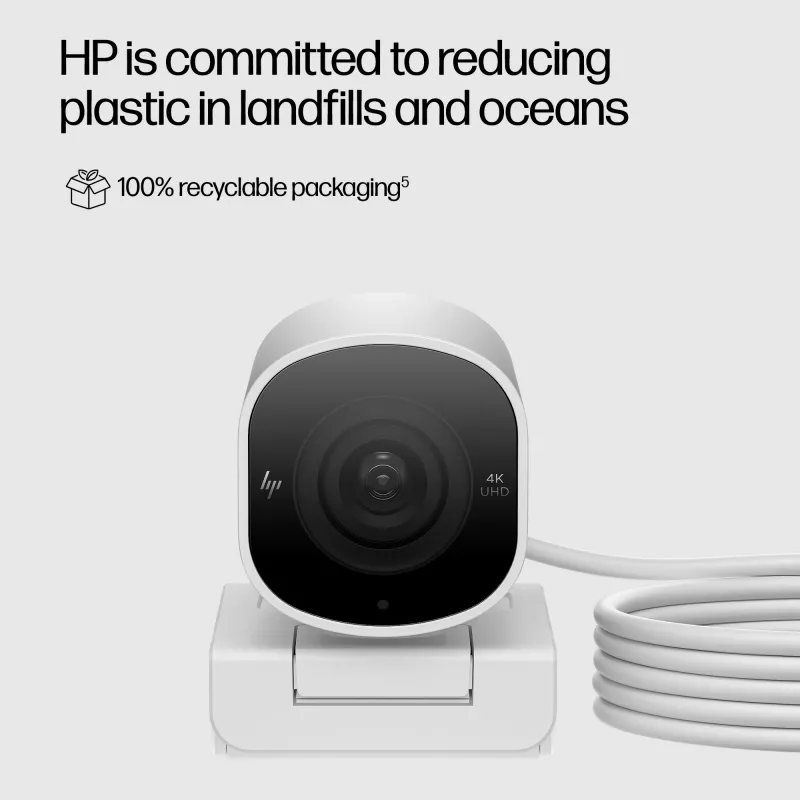 HP 960 4K straumēšanas tīmekļa kamera, 8 MP, 3840 x 2160 pikseļi, 4K Ultra HD, 30 fps, 5x, mājas lietošanai
