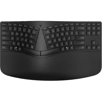 HP 965 Ergo Wireless tastatūra, pilna izmēra, bezvadu, RF + Bluetooth, membrānas, QWERTY, melna