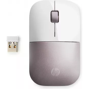 HP Wireless Mouse Z3700 - Balts/Rozā, Ambidextrous, RF Bezvadu, 1200 DPI