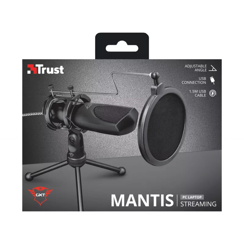 Trust GXT 232 Mantis Melns USB mikrofons ar statīvu