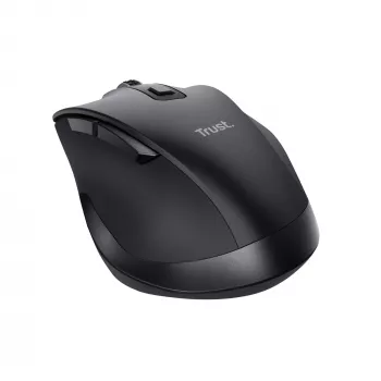 Pele Trust Fyda bezvadu RF + USB Type-A, optiska, 2400 DPI, melna