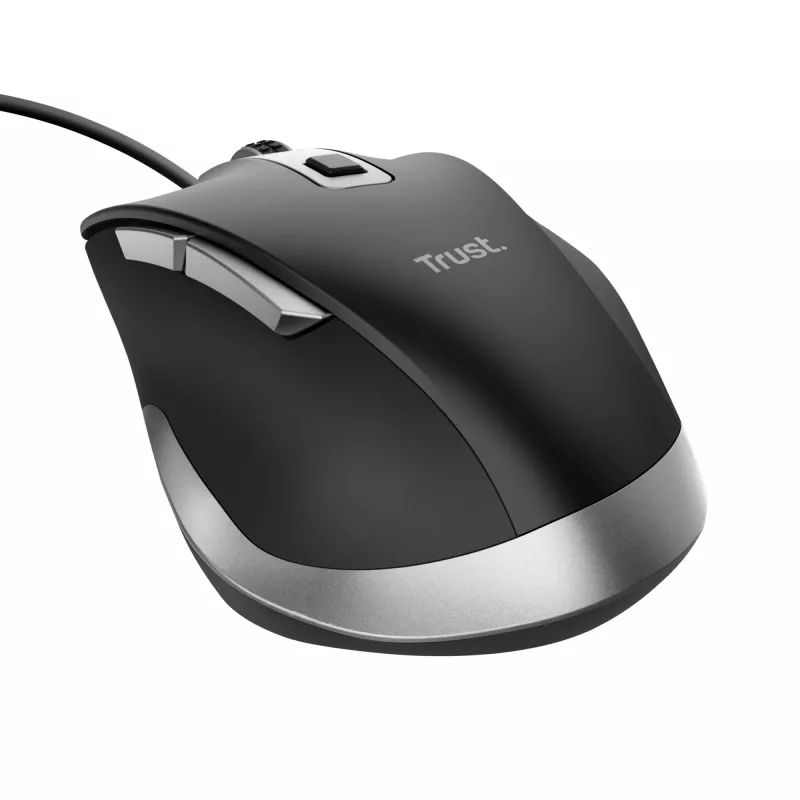 Trust Fyda vadu pele, labā roka, optiskā, USB Type-A, 5000 DPI, melna
