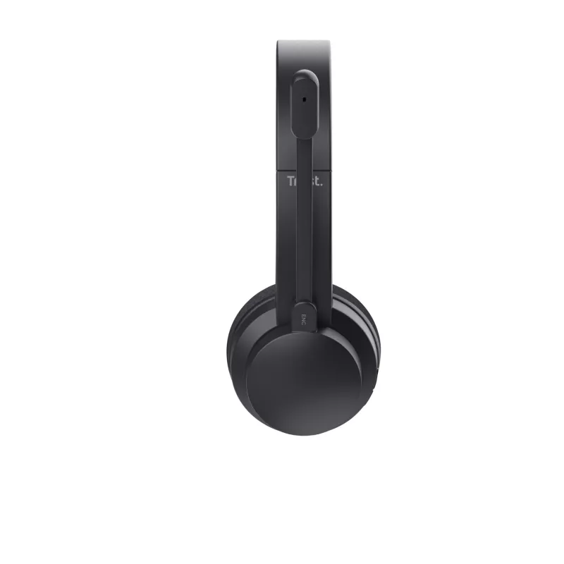 Trust Ayda austiņas ar vadu un bezvadu, Bluetooth, USB-C, melnas