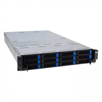 ASUS RS521A-E12-RS12U Socket SP5 Rack (2U) Melns, Sudrabs