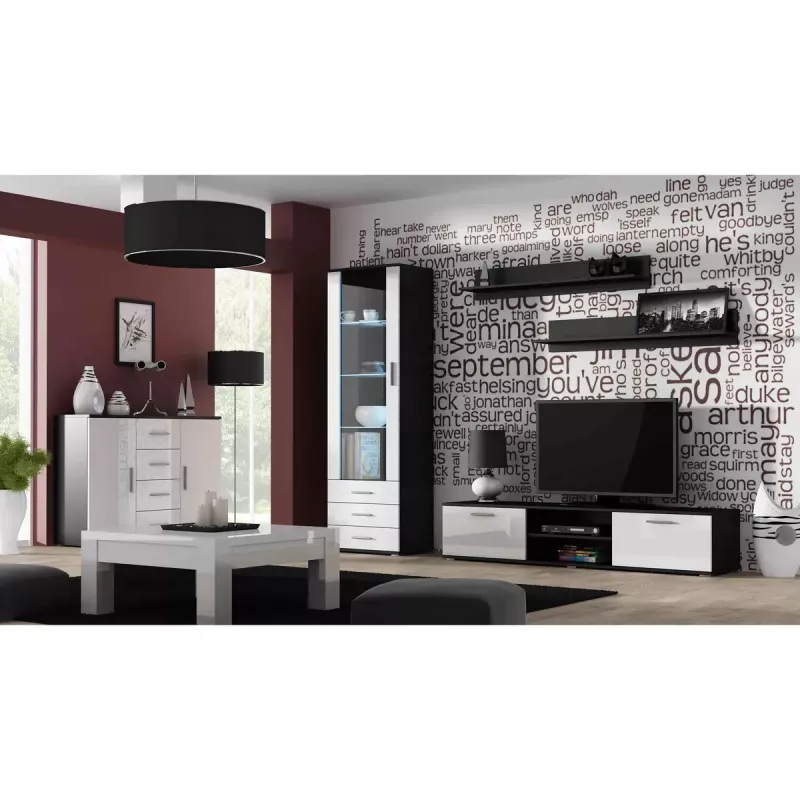 Peldošo plauktu komplekts Cama Meble SOHO 1250×200×200 mm, skaidu plātne, melns matēts (divi plaukti)