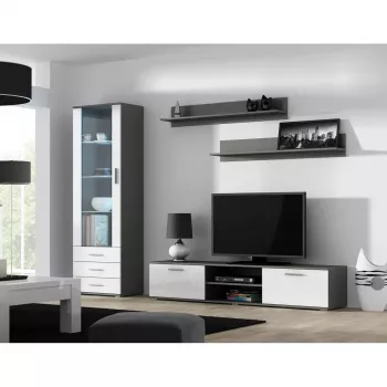 Peldošo plauktu komplekts Cama Meble SOHO, 2 plaukti, 1250×200×200 mm, skaidu plātne, pelēks matēts