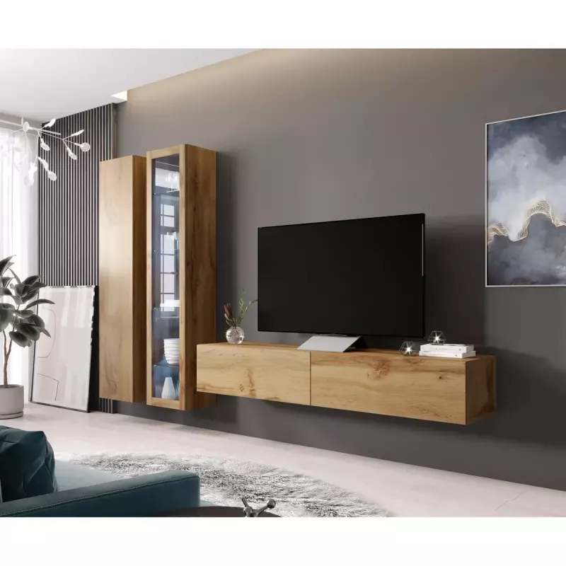 Pie sienas montējams skapis Cama Meble VIGO 180, 1800×400×300 mm, Votāna ozols