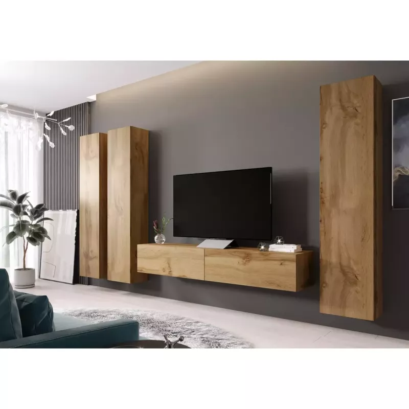 Pie sienas montējams skapis Cama Meble VIGO 180, 1800×400×300 mm, Votāna ozols