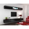 Pie sienas montējams skapis VIGO 90, 900×350×320 mm, melns/melns spīdums