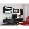 Pie sienas montējams skapis VIGO 90, 900×350×320 mm, melns/melns spīdums