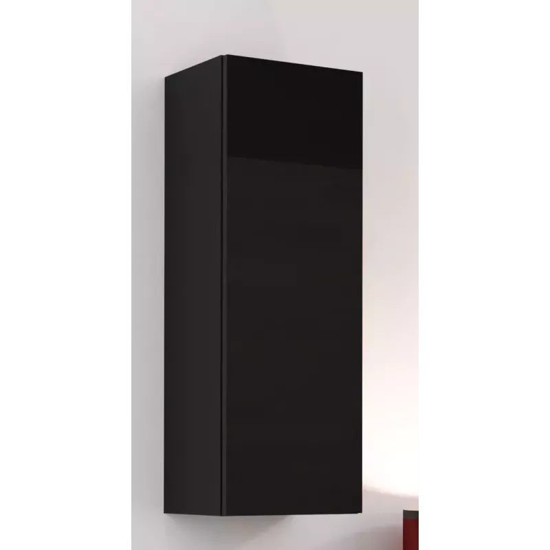 Pie sienas montējams skapis VIGO 90, 900×350×320 mm, melns/melns spīdums