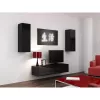 Pie sienas montējams skapis VIGO 90, 900×350×320 mm, melns/melns spīdums