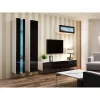 Pie sienas stiprināms plauktu bloks cama meble VIGO NEW 180×40×30 cm balts/melns spīdums