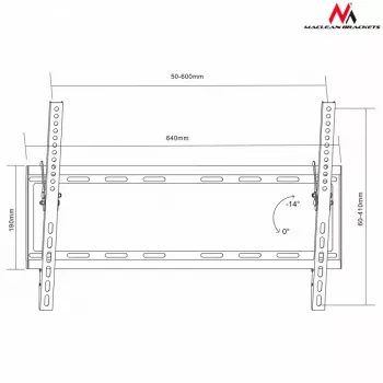 TV sienas kronšteins MACLEAN MC-605, fiksēts, ar nelielu slīpumu, VESA 75x75–600x400, līdz 55 kg, 32–80 collu ekrāniem