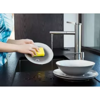 Trauku sūklis VILEDA Tip-Top 5 gab., taisnstūra šķiedras paliktņi 70×90×30 mm, dzeltens