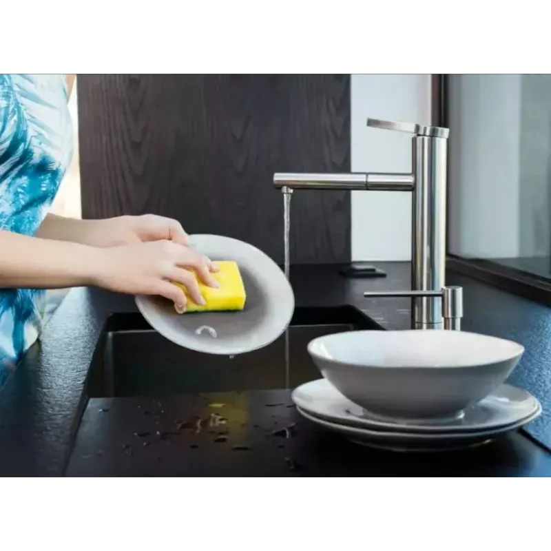 Trauku sūklis VILEDA Tip-Top 5 gab., taisnstūra šķiedras paliktņi 70×90×30 mm, dzeltens