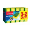 Trauku sūklis VILEDA Tip-Top 5 gab., taisnstūra šķiedras paliktņi 70×90×30 mm, dzeltens