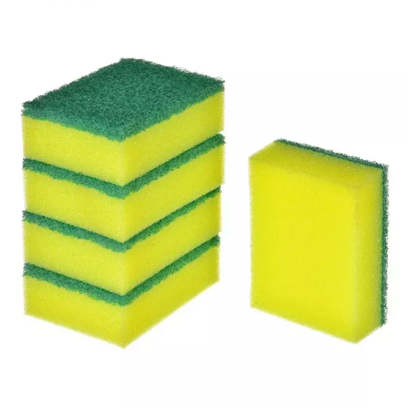 Trauku sūklis VILEDA Tip-Top 5 gab., taisnstūra šķiedras paliktņi 70×90×30 mm, dzeltens