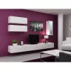 TV statīvs Cama Meble VIGO 140, 1400×400×300 mm, balts spīdums augšdaļa, skaidu plātne, balts rāmis