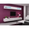 TV statīvs Cama Meble VIGO 140, 1400×400×300 mm, balts spīdums augšdaļa, skaidu plātne, balts rāmis