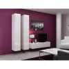 TV statīvs Cama Meble VIGO 140, 1400×400×300 mm, balts spīdums augšdaļa, skaidu plātne, balts rāmis