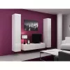TV statīvs Cama Meble VIGO 140, 1400×400×300 mm, balts spīdums augšdaļa, skaidu plātne, balts rāmis