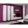 TV statīvs Cama Meble VIGO 140, 1400×400×300 mm, balts spīdums augšdaļa, skaidu plātne, balts rāmis