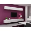 TV statīvs Cama Meble VIGO 140, 1400×400×300 mm, balts spīdums augšdaļa, skaidu plātne, balts rāmis