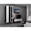 Piekarināms TV statīvs cama meble VIGO 140 — 1400×400×300 mm, skaidu plātnes virsma, melns/balts spīdums