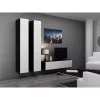 Piekarināms TV statīvs cama meble VIGO 140 — 1400×400×300 mm, skaidu plātnes virsma, melns/balts spīdums