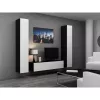 Piekarināms TV statīvs cama meble VIGO 140 — 1400×400×300 mm, skaidu plātnes virsma, melns/balts spīdums