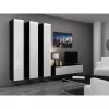 Piekarināms TV statīvs cama meble VIGO 140 — 1400×400×300 mm, skaidu plātnes virsma, melns/balts spīdums