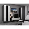 Piekarināms TV statīvs cama meble VIGO 140 — 1400×400×300 mm, skaidu plātnes virsma, melns/balts spīdums