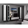 Piekarināms TV statīvs cama meble VIGO 140 — 1400×400×300 mm, skaidu plātnes virsma, melns/balts spīdums