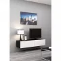 Piekarināms TV statīvs cama meble VIGO 140 — 1400×400×300 mm, skaidu plātnes virsma, melns/balts spīdums