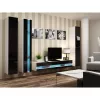 TV statīvs Cama Meble VIGO NEW 30/140/40 – 1400×400×300 mm, balta virsma, skaidu plātne, balts rāmis, balts/melns spīdums