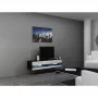 TV statīvs Cama Meble VIGO NEW 30/140/40, 1400×400×300 mm, melna virsma, skaidu plātne, melns rāmis