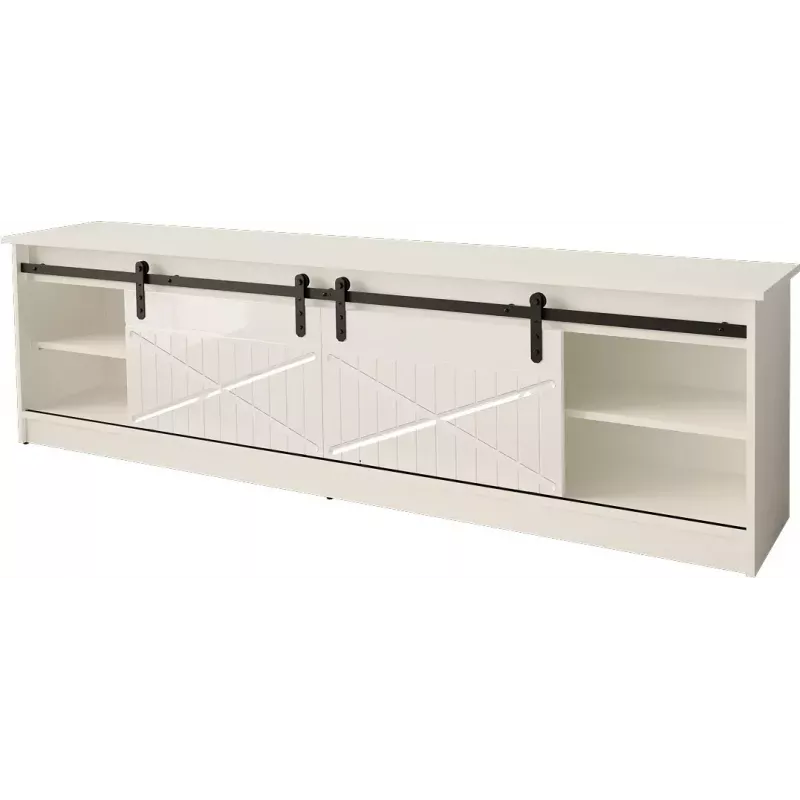 TV skapis Cama Meble GRANERO RTV 200x56.7x35 cm — balts matēts, skaidu plātne