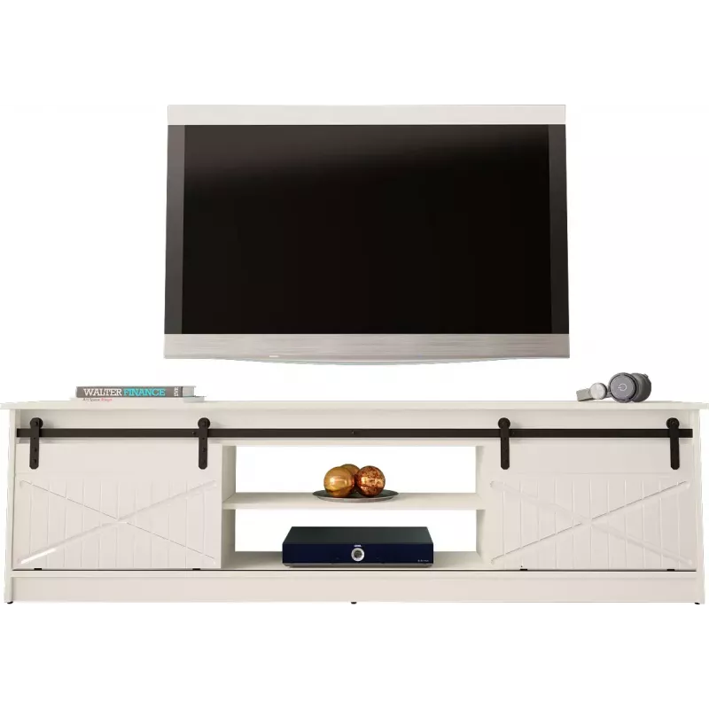 TV skapis Cama Meble GRANERO RTV 200x56.7x35 cm — balts matēts, skaidu plātne
