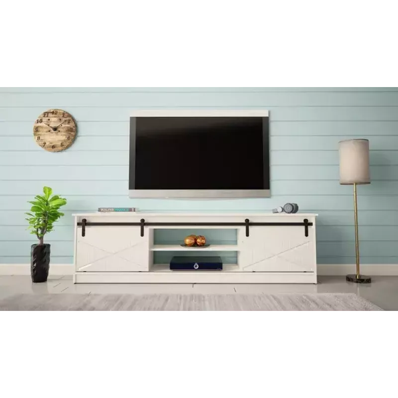 TV skapis Cama Meble GRANERO RTV 200x56.7x35 cm — balts matēts, skaidu plātne