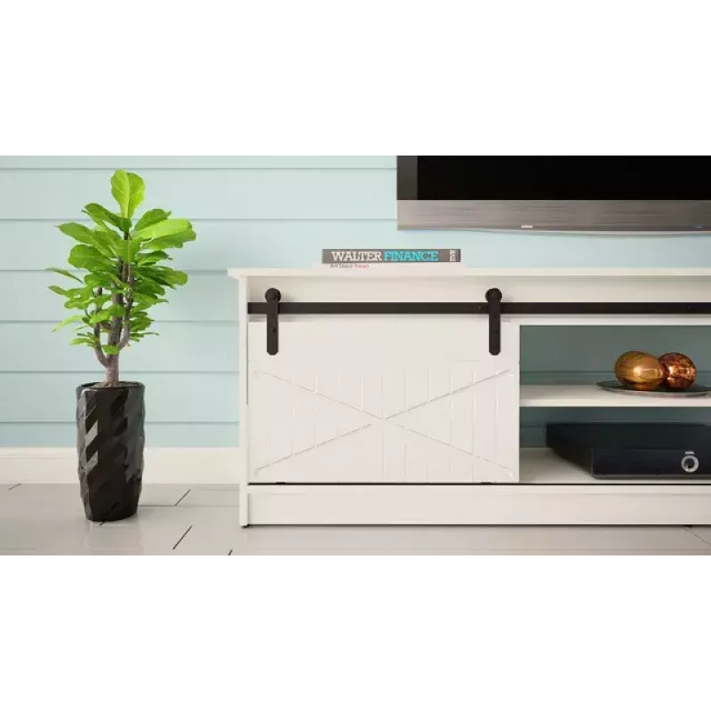 TV skapis Cama Meble GRANERO RTV 200x56.7x35 cm — balts matēts, skaidu plātne