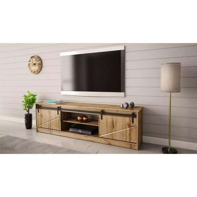 TV skapis Cama Meble GRANERO RTV, Wotan ozola finieris, 2000×350×567 mm