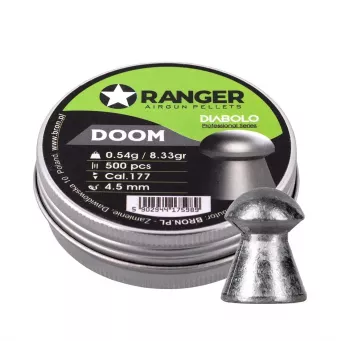 Airgun lodes RANGER 4.5 mm Diabolo Professional Doom, 0.54 g, 500 gab., alumīnija dozators